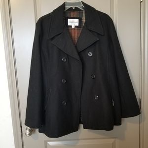 Black Wool Coat plus size Charles Klein